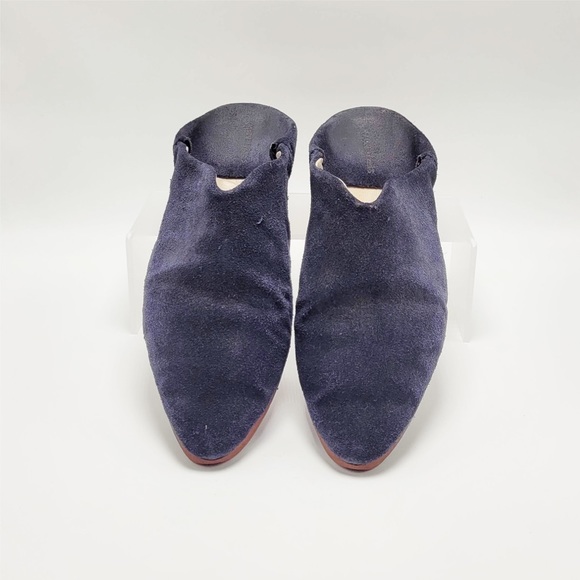 Carrie Forbes Babouche Flats in Navy Suede - Picture 2 of 12